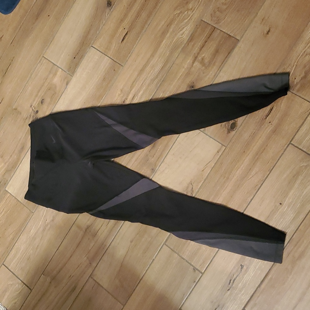 Nike Dri Fit Black Gray Legging Polyester Spandex High Waisted size extra small